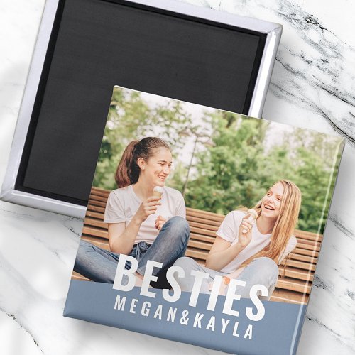 Besties Forever Best Friends BFF Modern Chic Photo Magnet