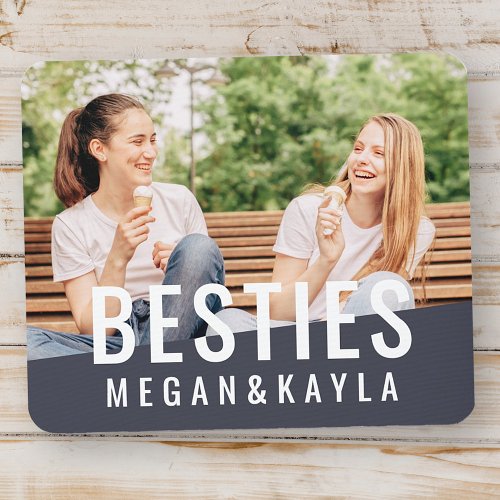 Besties Forever Best Friends BFF Modern Chic Photo Mouse Pad