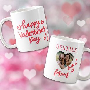 Besties Forever Heart Photo Valentine Mug