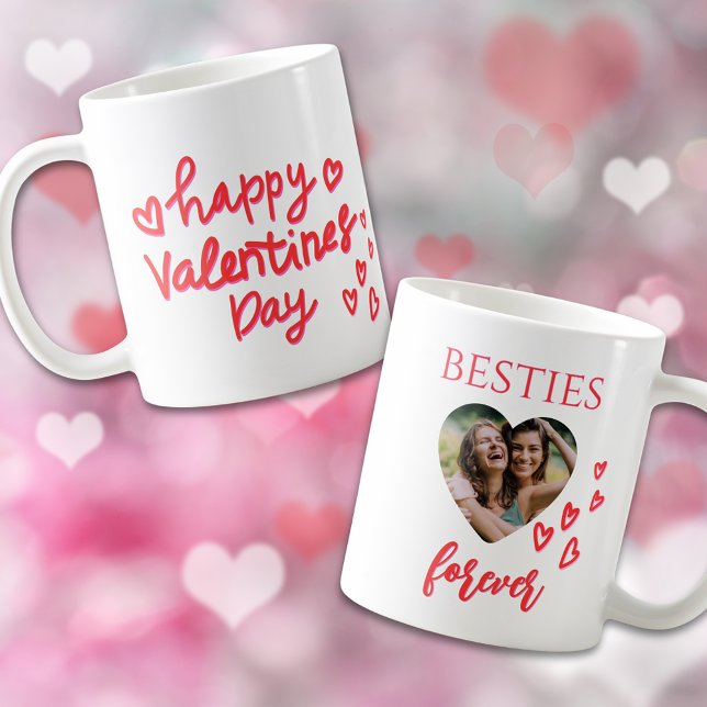 Besties Forever Heart Photo Valentine Mug (Bestie Forever Heart Photo Valentine Mug)