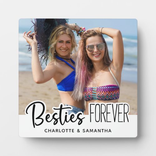 Besties Forever Personalized 2 Photo Best Friends  Plaque