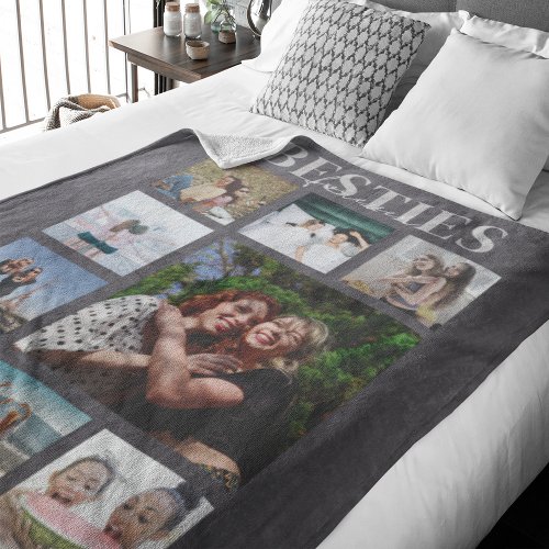 Besties Forever Photo Collage Fleece Blanket