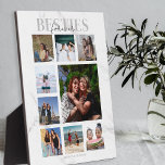 Besties Forever Photo Collage Plaque<br><div class="desc">Memories make the best gifts, best friends will love this thoughtful, modern photo collage plaque, for galantines day, birthdays, christmas and any other special ocassion. The plaque features 9 photos, the template text 'BESTIES, FOREVER', over a gray and white marble background, personalized with your names. All the font styles and...</div>