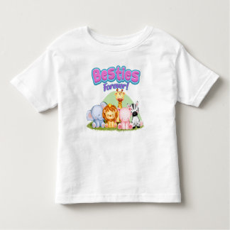 Besties Forever T-Shirt: Cute Safari Animals Toddler T-shirt