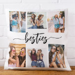 Besties Friends 6 Photo Collage Keepsake Throw Pillow<br><div class="desc">Celebrate your friendship with the Besties Friends 6 Photo Collage Keepsake Throw Pillow. This personalized pillow features a beautifully arranged collage of six cherished photos, capturing unforgettable moments with your besties. Crafted from high-quality materials, it adds a stylish and sentimental touch to any space, perfect for displaying on a bed...</div>