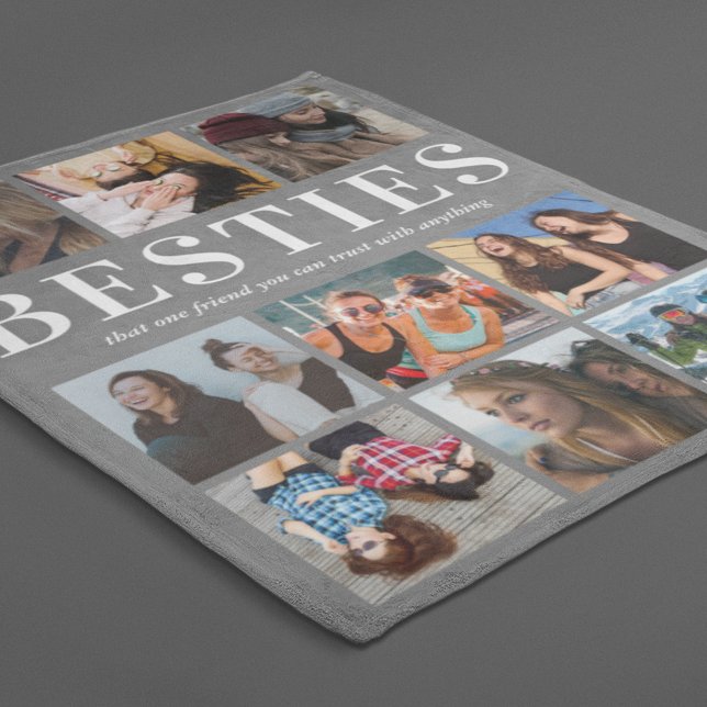 Besties Gift | Best Friends Gray Fleece Blanket (Creator Uploaded)
