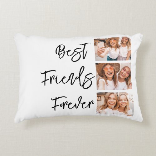 Besties Gift Best Friends Photo Collage Accent Pillow