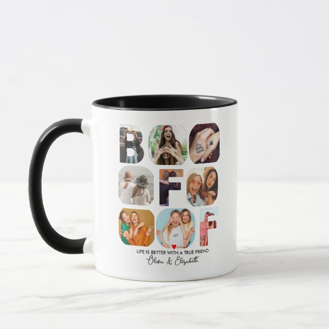 Besties Gift BFF Photo Collage Personalized Cute Mug (Left)