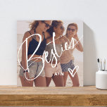 Besties in Trendy Script | Your Photo with Heart Faux Canvas Print<br><div class="desc">This stylish faux canvas print features the word "Besties" in trendy,  elegant script,  with your favorite photo and a handwritten scribbled heart. You can add your initials or monogram,  or the names of your best friends. Also makes the perfect gift keepsake for your BFFs.</div>
