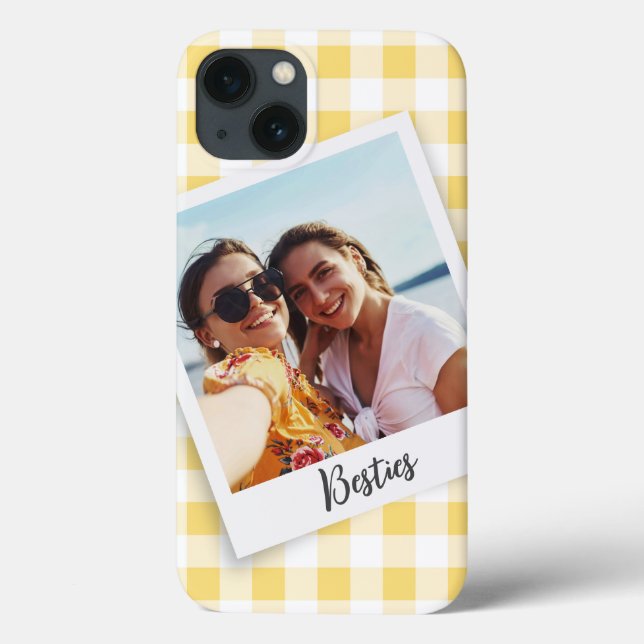 Besties Instant Photo Yellow Checker Case-Mate iPhone Case (Back)