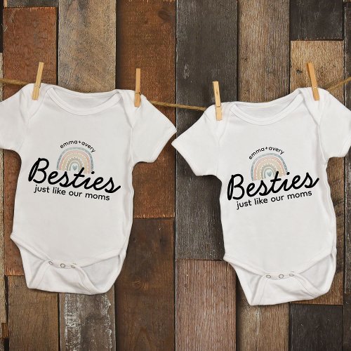 Besties Just Like Our Moms Personalized Matching Baby Bodysuit