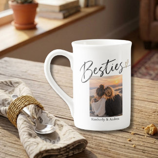 Besties Keepsake with Photo & Message Bone China Mug