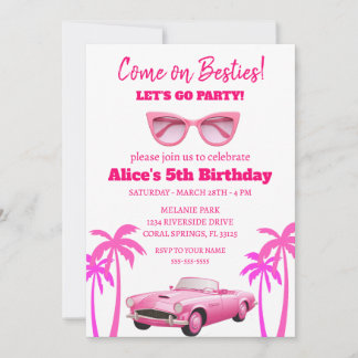 Besties Malibu doll beach birthday Invitation