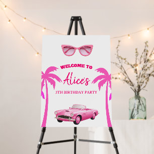 Besties Malibu Pink Doll Beach Birthday Foam Board