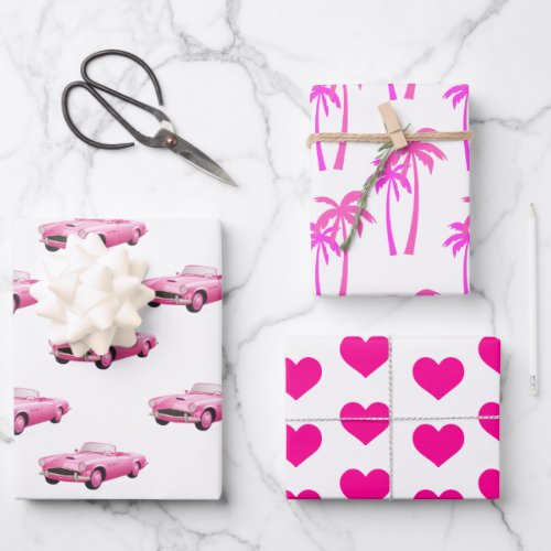 Besties Malibu Pink Doll Beach  Wrapping Paper Sheets