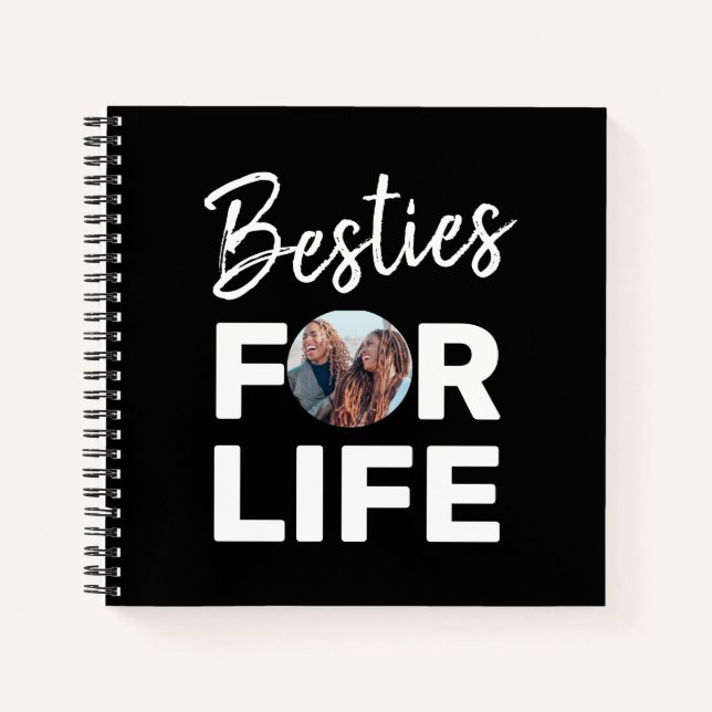 Besties Modern BFF Best Friends Photo Fun Birthday Notebook (Front)