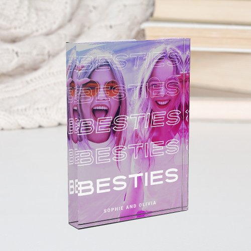 Besties  Modern Text and Colorful Photo Effect