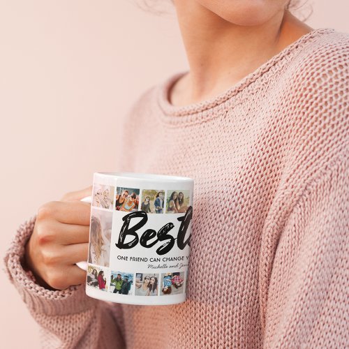 Besties Names BFF Photo Collage  Coffee Mug