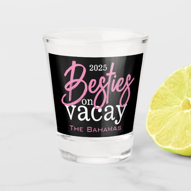 Besties on Vacay Personalized Shot Glass (Front)