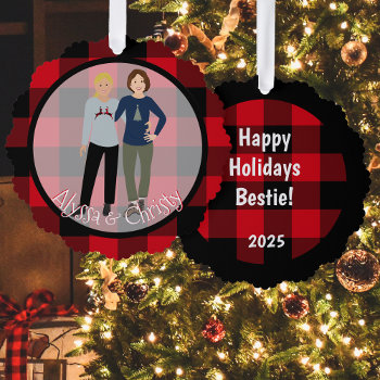 Besties Paper Ornament Card by NightOwlsMenagerie at Zazzle