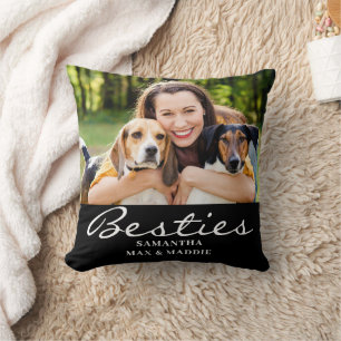 Besties Pet Photo Throw Pillow