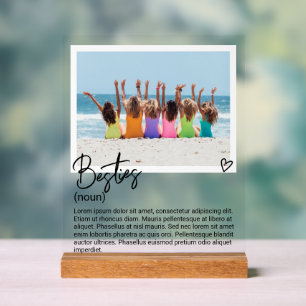 Besties Photo and Personalized Noun Description Acrylic Sign