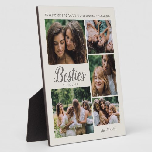 Besties Photo Collage Best Friend Friendship Quote Plaque