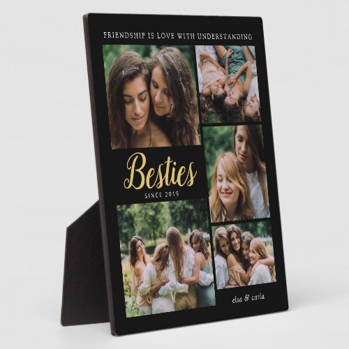 Besties Photo Collage Best Friend Friendship Quote Plaque