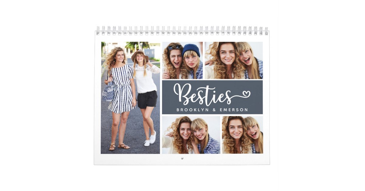 Besties Photo Collage Best Friends Calendar Zazzle