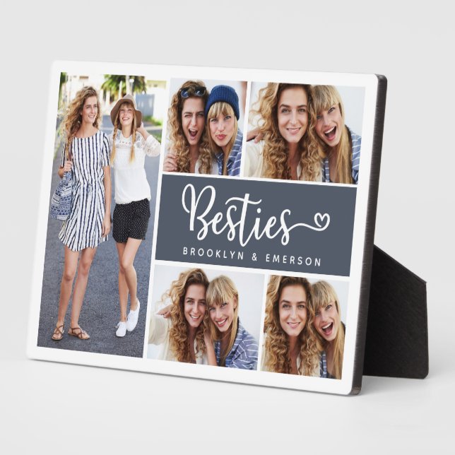 Besties Photo Collage Best Friends  Plaque (Side)