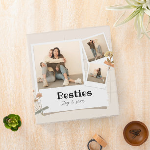 BESTIES, Photo Collage & Names BFF 3 Ring Binder