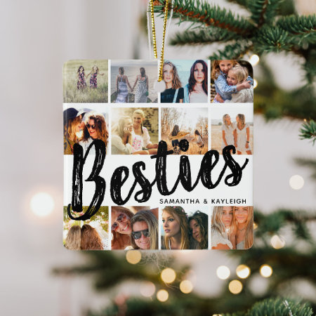 Besties, Photo Collage & Names | Bff Christmas Ceramic Ornament