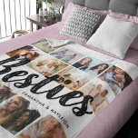 BESTIES, Photo Collage & Names | BFF Fleece Blanket<br><div class="desc">Besties are priceless - If your lucky enough to have one, let them know how much they mean to you with this trendy 'Best Friends' fleece blanket. Featuring 12 square photographs of your choice, which are easily downloaded from your phone or computer, the text 'bestie' in big modern lettering on...</div>