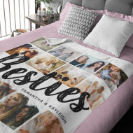 BESTIES, Photo Collage & Names BFF Fleece Blanket