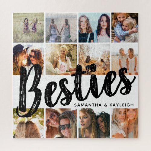 BESTIES Photo Collage  Names  BFF Jigsaw Puzzle