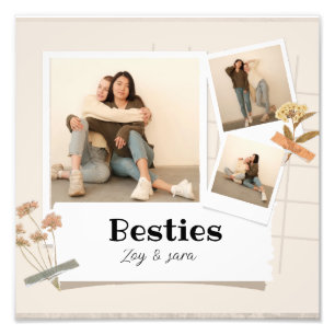 BESTIES, Photo Collage & Names BFF Print