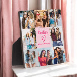 Besties Pink Gift For Friends Photo Collage Plaque<br><div class="desc">The Besties Script Gift for Friends Photo Collage is a perfect way to honor your closest friendship. Featuring the word "Besties" in a stylish script, this personalized plaque allows you to showcase your favorite photos together, creating a unique and meaningful keepsake. Ideal for birthdays, holidays, or simply to show appreciation,...</div>