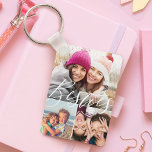 Besties Script 3 Photo Best Friends Collage BFFs Keychain<br><div class="desc">A special, memorable multiple photo keychain for besties. The design features three photo grid collage layout to display your own special best friends photos. "Besties" is displayed in stylish typography. Send a memorable and special gift to yourself and your best friend that you both will cherish. Note: colors can be...</div>