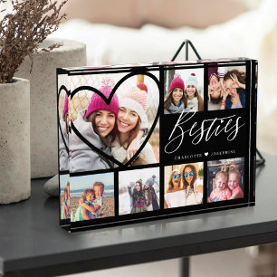Besties Script 7 Photo Best Friends Collage Heart Block