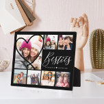 Besties Script 7 Photo Best Friends Collage Heart Plaque<br><div class="desc">A special, memorable multiple photo plaque gift for besties. The design features seven photo grid collage layout to display your own special best friends photos. "Besties" is displayed in stylish typography. A simple heart shape is displayed over one of the photos. Send a memorable and special gift to yourself and...</div>