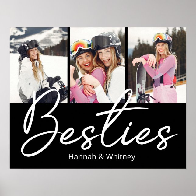 Besties Script Custom Photo Collage  Poster (Front)
