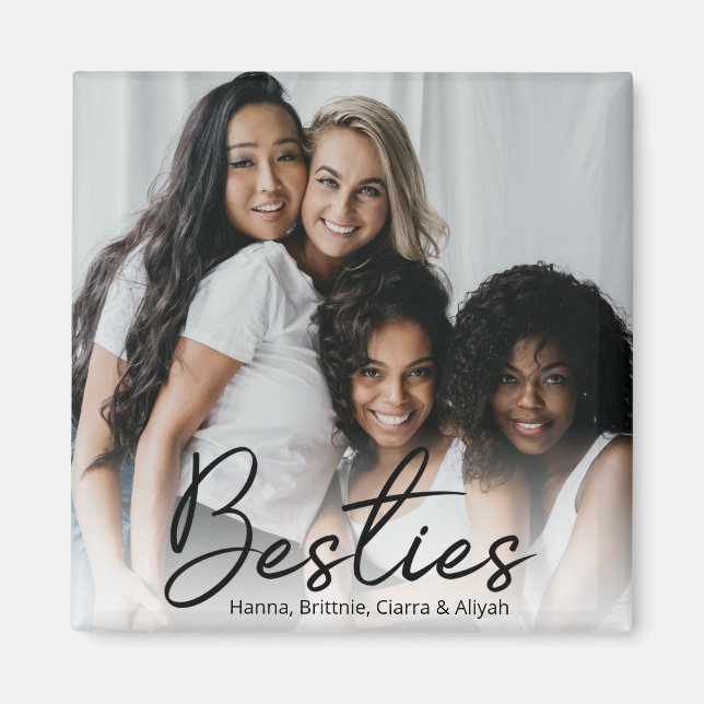 Besties Script Custom Photo  Magnet (Front)