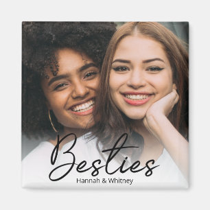 Besties Script Custom Photo Magnet