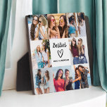 Besties Script Gift For Friends Photo Collage Plaque<br><div class="desc">The Besties Script Gift for Friends Photo Collage is a perfect way to honor your closest friendship. Featuring the word "Besties" in a stylish script, this personalized plaque allows you to showcase your favorite photos together, creating a unique and meaningful keepsake. Ideal for birthdays, holidays, or simply to show appreciation,...</div>