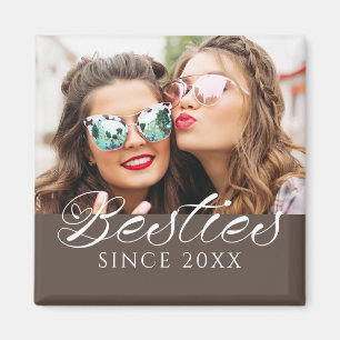 "Besties Since" Custom Photo Chic Magnet
