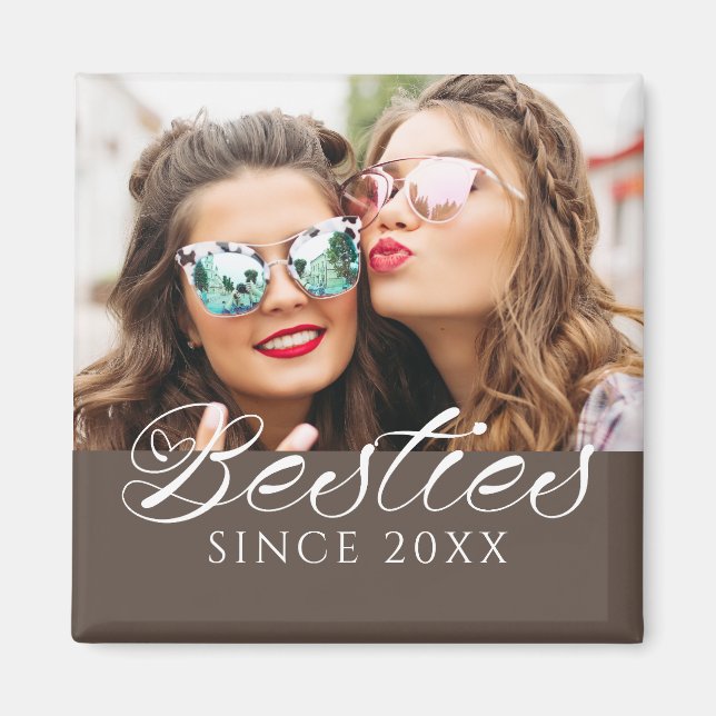 "Besties Since" Custom Photo Chic Magnet (Front)