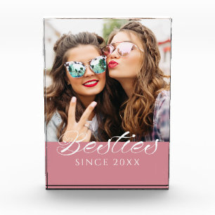 Besties Since – Dusty Pink Friendship Gift Photo Block