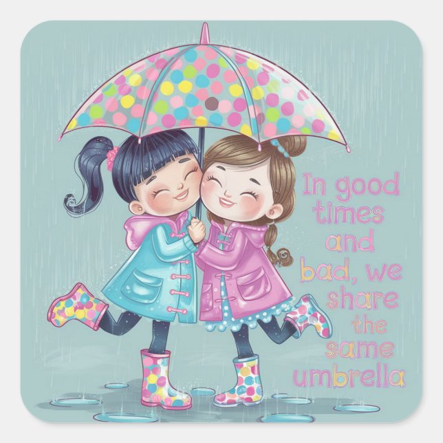 Besties  square sticker (Front)