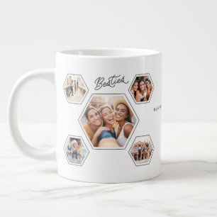 Besties Ten‑Photo Personalized Names & Year Custom Giant Coffee Mug