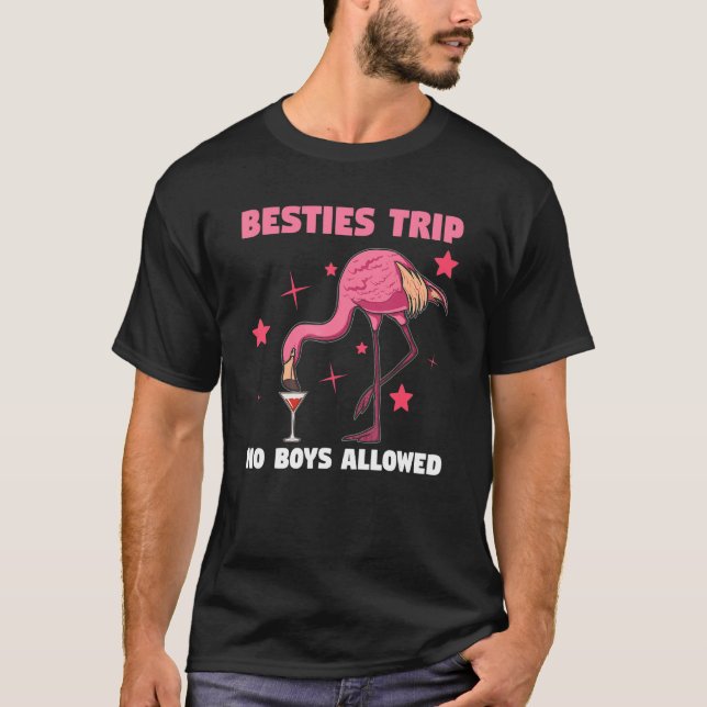 Besties Trip No Boys Allowed Traveling T-Shirt (Front)